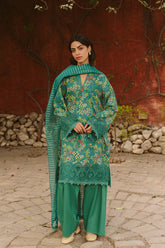 3-PC Unstitched Embroidered Digital Printed Lawn Ayzel by Afrozeh | Sanya